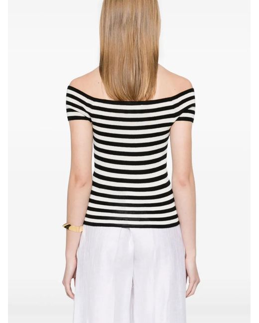 Bompard Black Striped Bardot Top