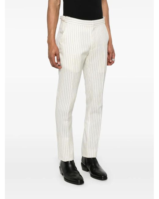 Tom Ford White Striped Trousers for men