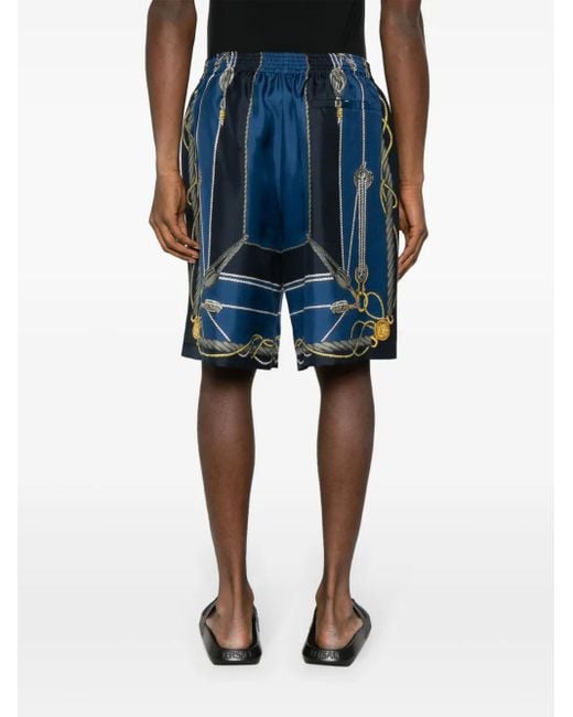 Versace Blue Twill Bermuda Shorts for men