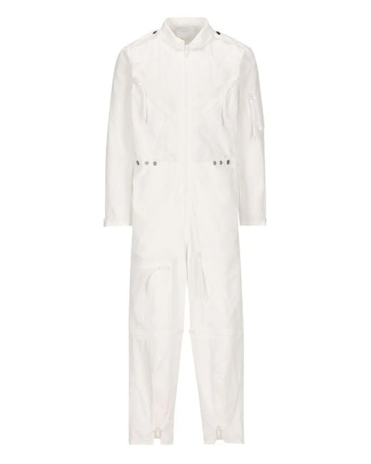 Prada White Zipped-Details Jumpsuit for men