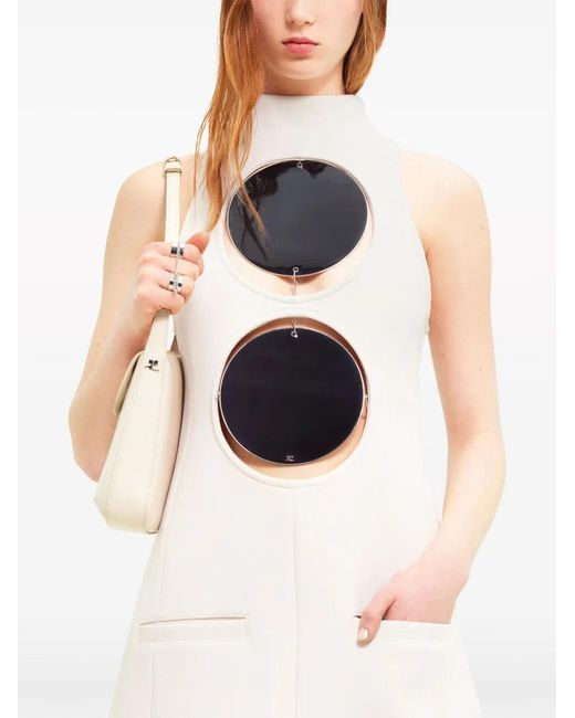 Courreges Natural Cut-Out Sleeveless Minidress