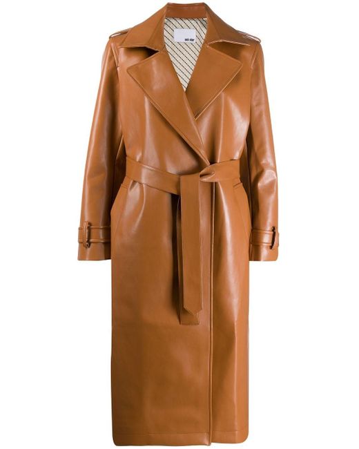 Vegan leather trench coat