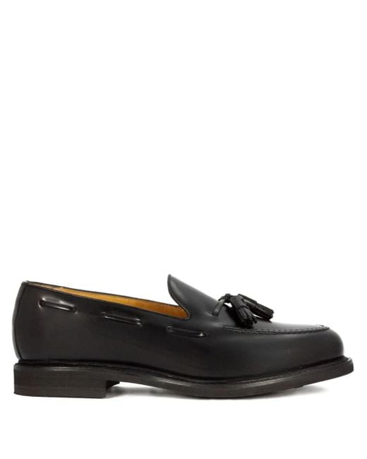 Berwick Shoes Black 8491 Tassel-Detail Loafers for men