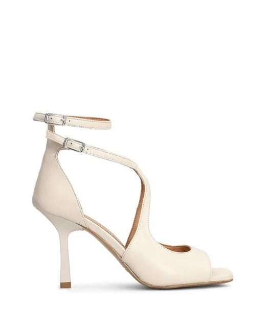 GISÉL MOIRÉ Natural Kelly Cut-Out Sandals