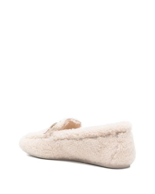 Stuart Weitzman Pink Britt Shearling Bow Loafers