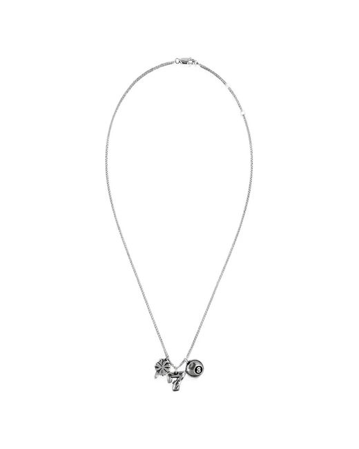 Twojeys White Charm-Detail Sterling Necklace