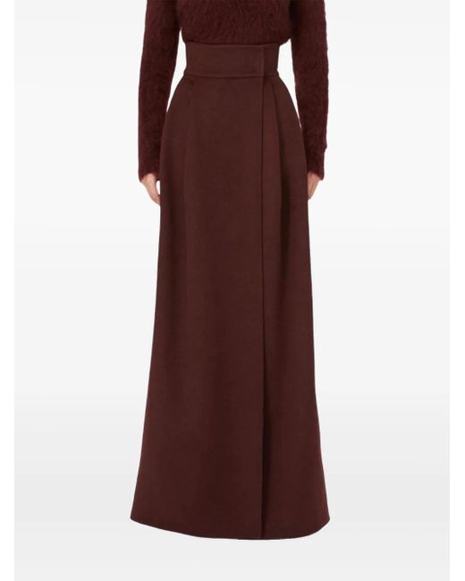 Max Mara Purple Pleated Wrap Skirt