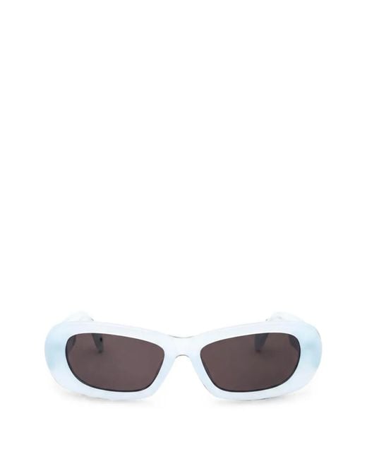 Palm Angels White Rectangle-Frame Sunglasses