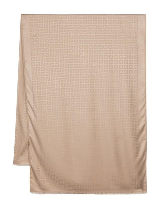 Foulard en soie mélangée à motif 4G monogrammé Givenchy en coloris Natural