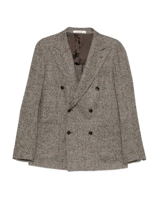 Tagliatore Brown Double-Breasted Wool Jacket for men