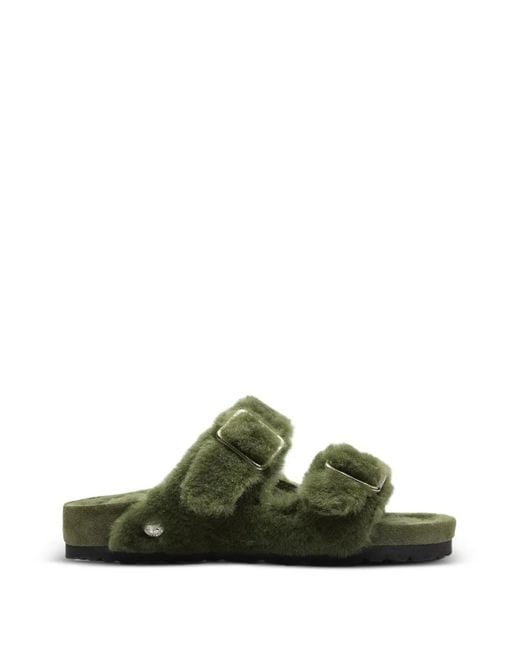 Birkenstock Green Sandales Arizona En Peau Lainée