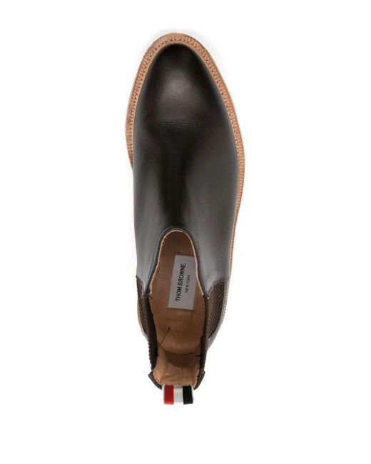 Thom Browne Brown Ankle Boot With Logo for men