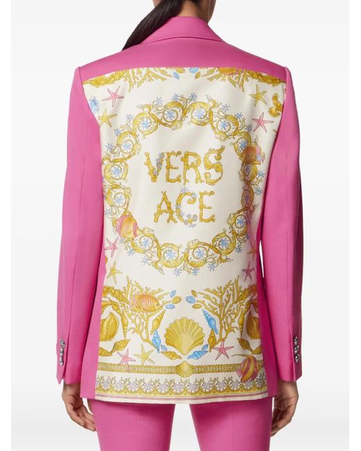 Versace Pink Underwater Barocco Boxy Blazer