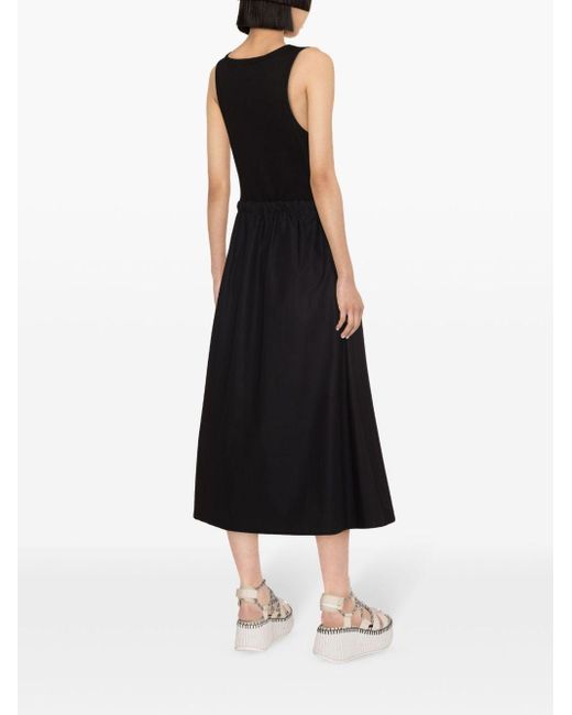 Moncler Midi-jurk Met Diepe Ronde Hals in het Black