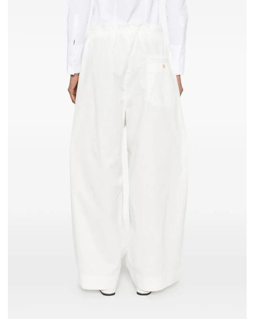 Hed Mayner White Drawstring-Waist Trousers