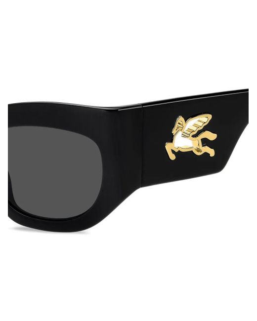 Etro Black Geometric-Frame Sunglasses