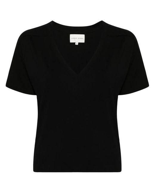 Loulou de Saison Black Tshirt Col V