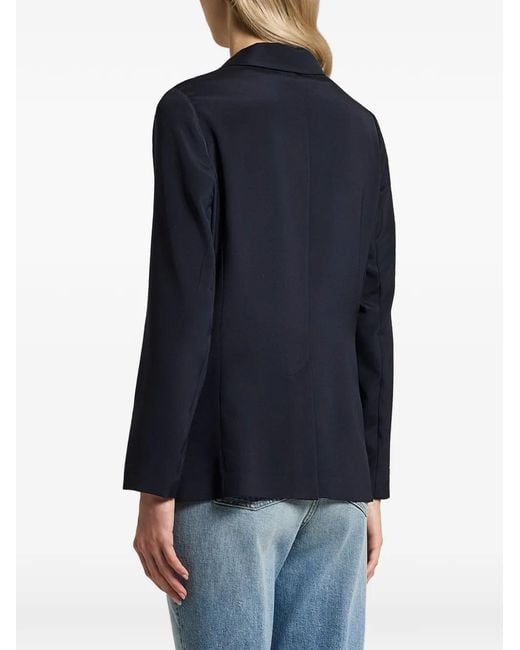 Peserico Blue Button Single-Breasted Blazer