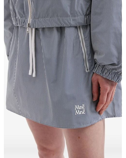 Mini Cream Blue Drawstring Mini Skirt
