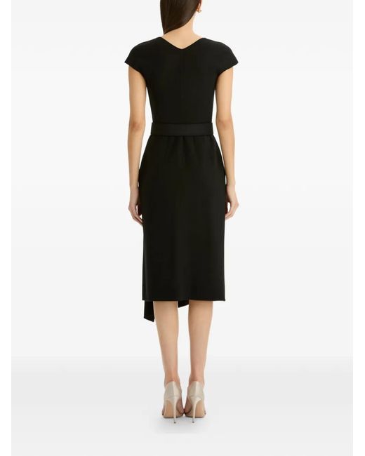 Oscar de la Renta Black Wool-Blend Pencil Dress