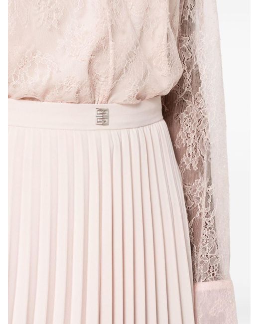 Jupe mi-longue à design plissé Givenchy en coloris Pink
