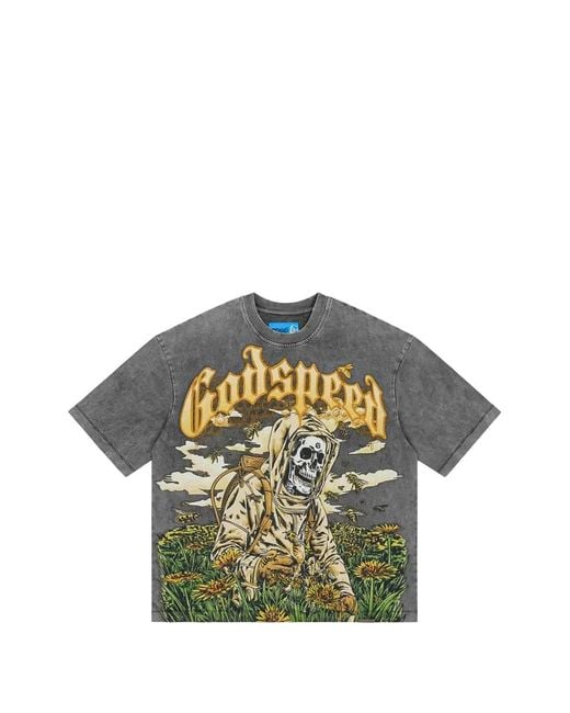 Godspeed Blue Save The Bees Ii Graphic-Print Washed-Effect T-Shirt for men