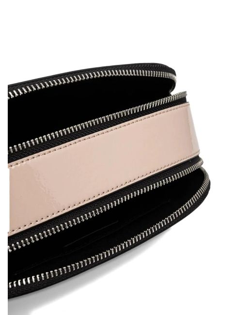 Karl Lagerfeld White Oval-Shaped Logo-Plaque Crossbody Bag