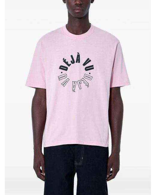 ACHM Pink Logo-Motif Cotton T-Shirt for men