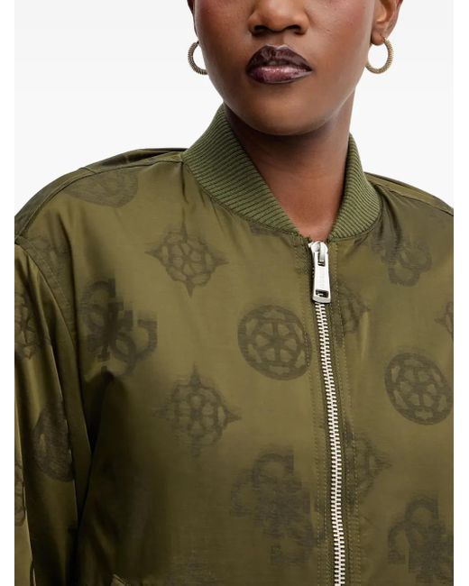 Guess Green Patterned Bomber Jacket
