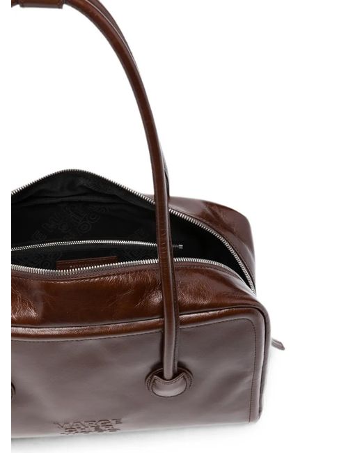 MARGE SHERWOOD Brown Logo-Embossed Leather Shoulder Bag