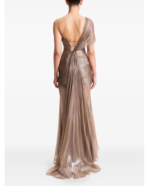 Maria Lucia Hohan Natural Marimar One-Shoulder Maxi Dress