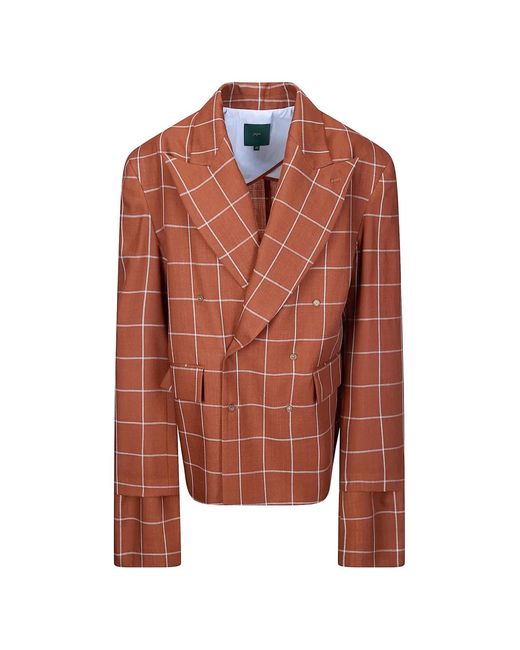 Jejia Orange Olly Check Blazer