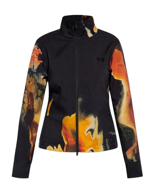 Y-3 Blue Jacke mit abstraktem Print