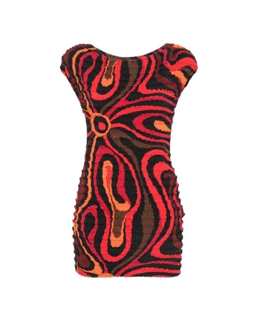 Emilio Pucci Red Crinkled Mini Dress