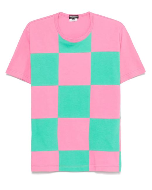 メンズ Comme des Garçons チェック Tシャツ Pink