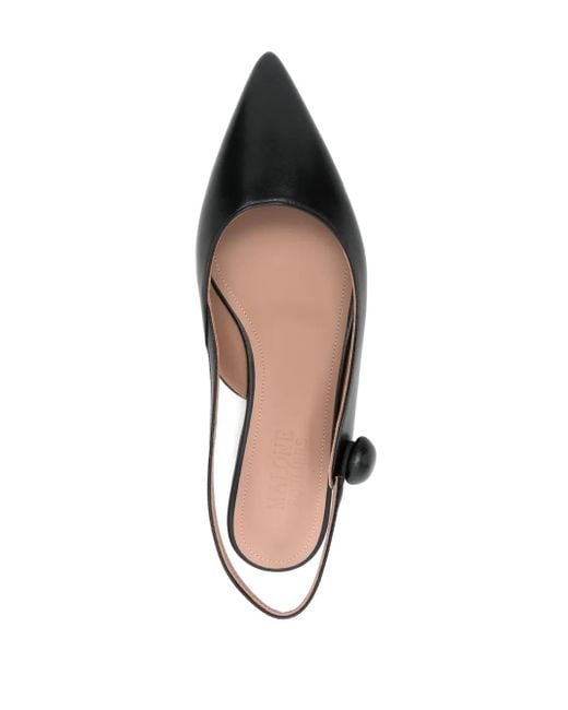Malone Souliers Black Leather Slingback Pumps