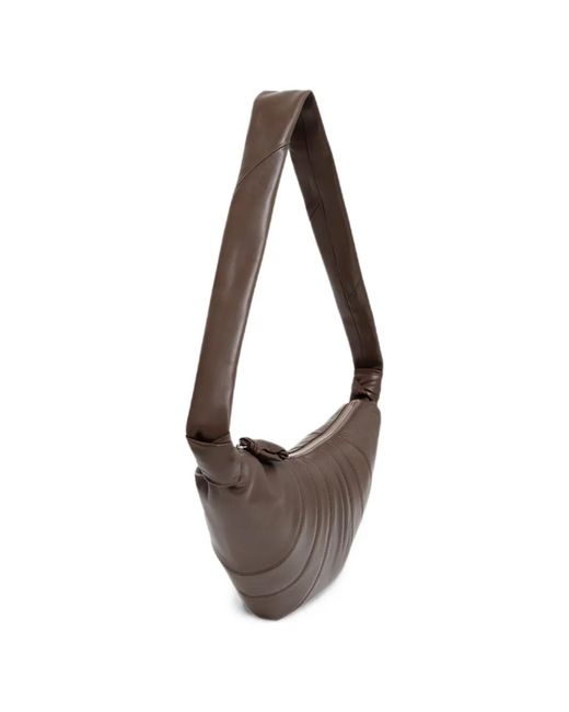 Lemaire White Small Croissant Leather Shoulder Bag