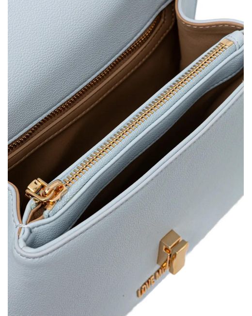 Love Moschino Blue Heart-Motif Chain Cross Body Bag