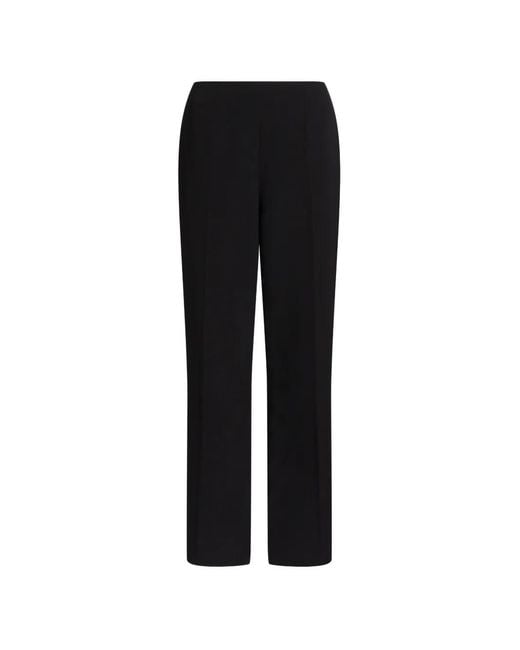 Alberta Ferretti Black Pressed-Crease Straight-Leg Trousers