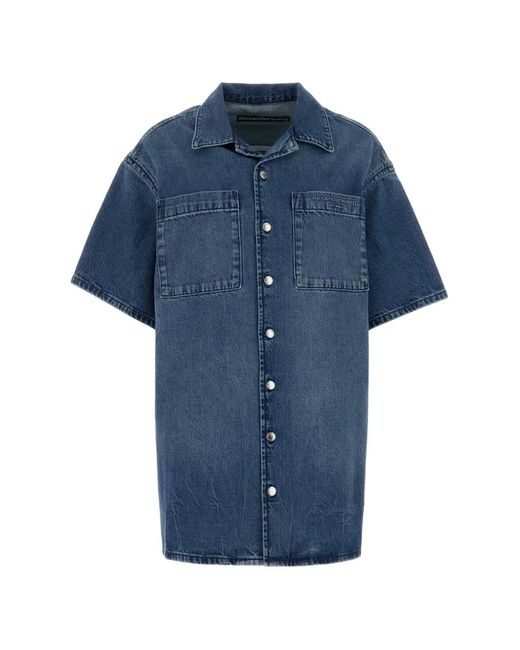 Alexander Wang Women's Blue Short-Sleeve Boxy Mini Shirt Dress - www.disolcolor.com Alexander Wang Women's Blue Short-Sleeve Boxy Mini Shirt Dress - www.disolcolor.com