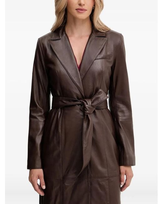 Marciano Brown Lana Buttoned Belted Coat
