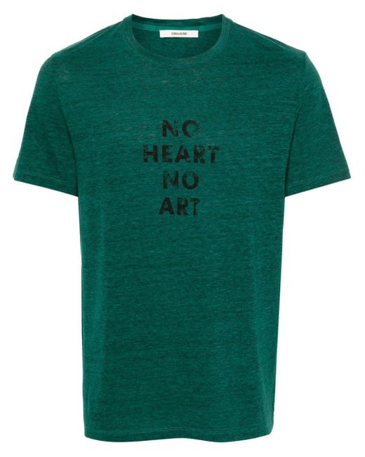 Zadig & Voltaire Tommy T-Shirt mit Slogan-Print in Green für Herren