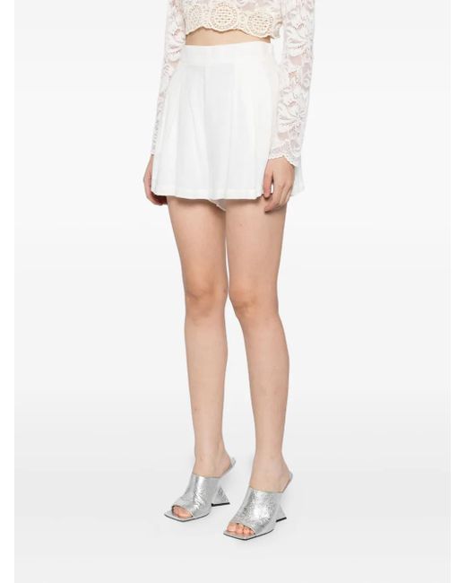 Tessitura Body Couture Women's White Viscose Shorts