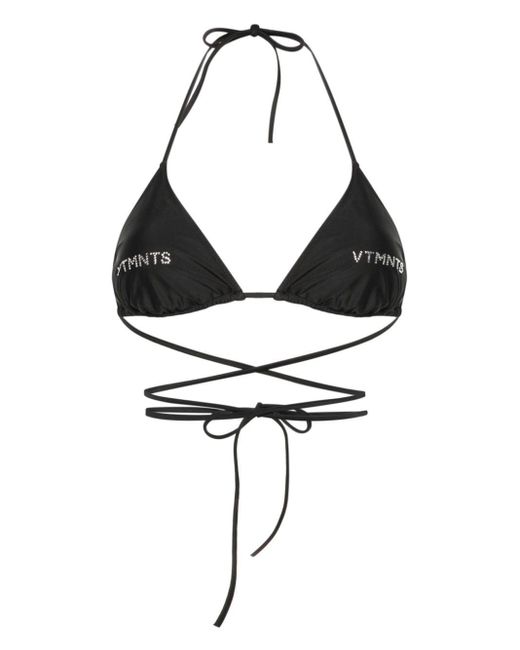 Top de bikini con apliques de strass VTMNTS de color Black