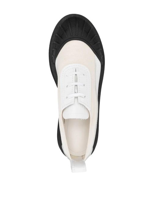 Plan C Black Canvas-Schnürschuhe