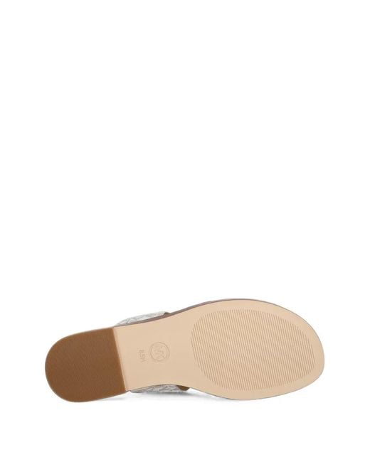 MICHAEL Michael Kors White Berkley Signature Logo Slide Sandals