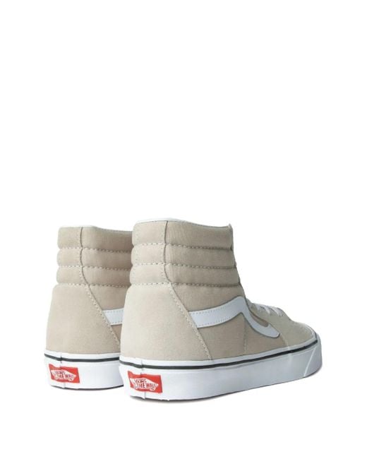 Vans White Sk8-Hi Suede Sneakers