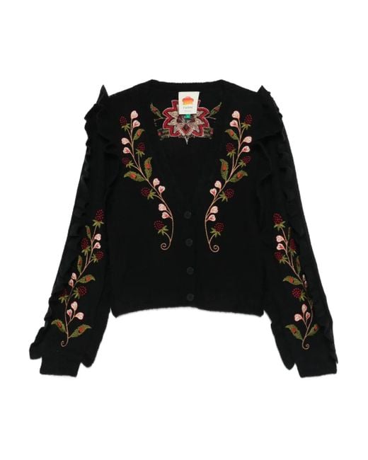 Cardigan À Broderie Baie Farm Rio en coloris Black