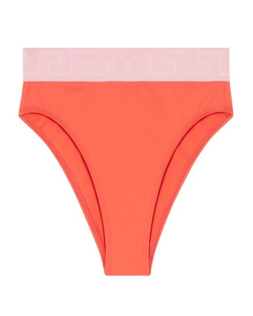 Slip bikini Greca Border di Versace in Pink