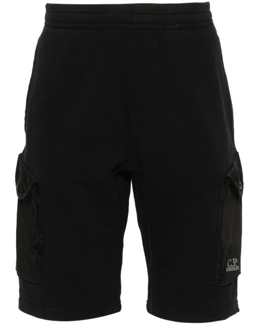 Pantalones cortos de deporte con logo bordado C P Company de hombre de color Black